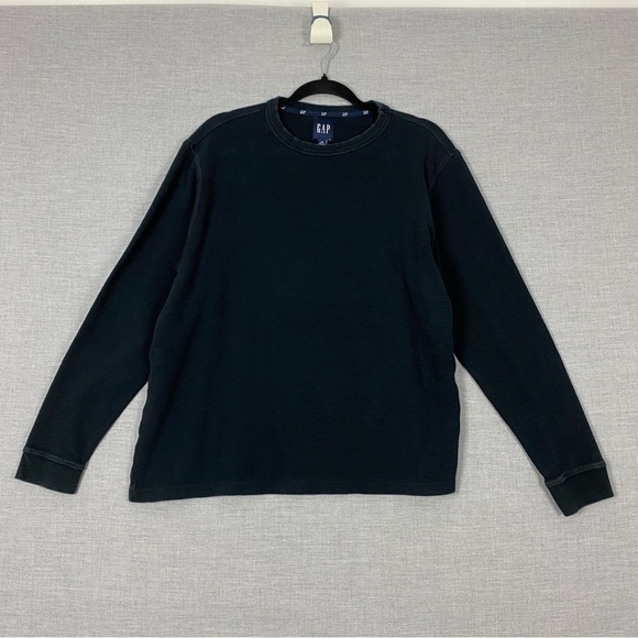 GAP Long Sleeve Tee Faded Black Cotton Sz Large - Picture 1 of 8